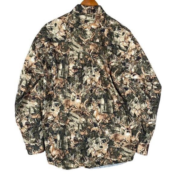 North River Outfitters Shirt Men’s M Camo Button Down L/S Deer Buck Hunting - Picture 3 of 11